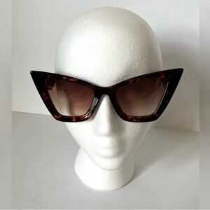 Cat Eye Sunglasses Leopard Frame Oversized Vintage Retro Tortoise Brown Black